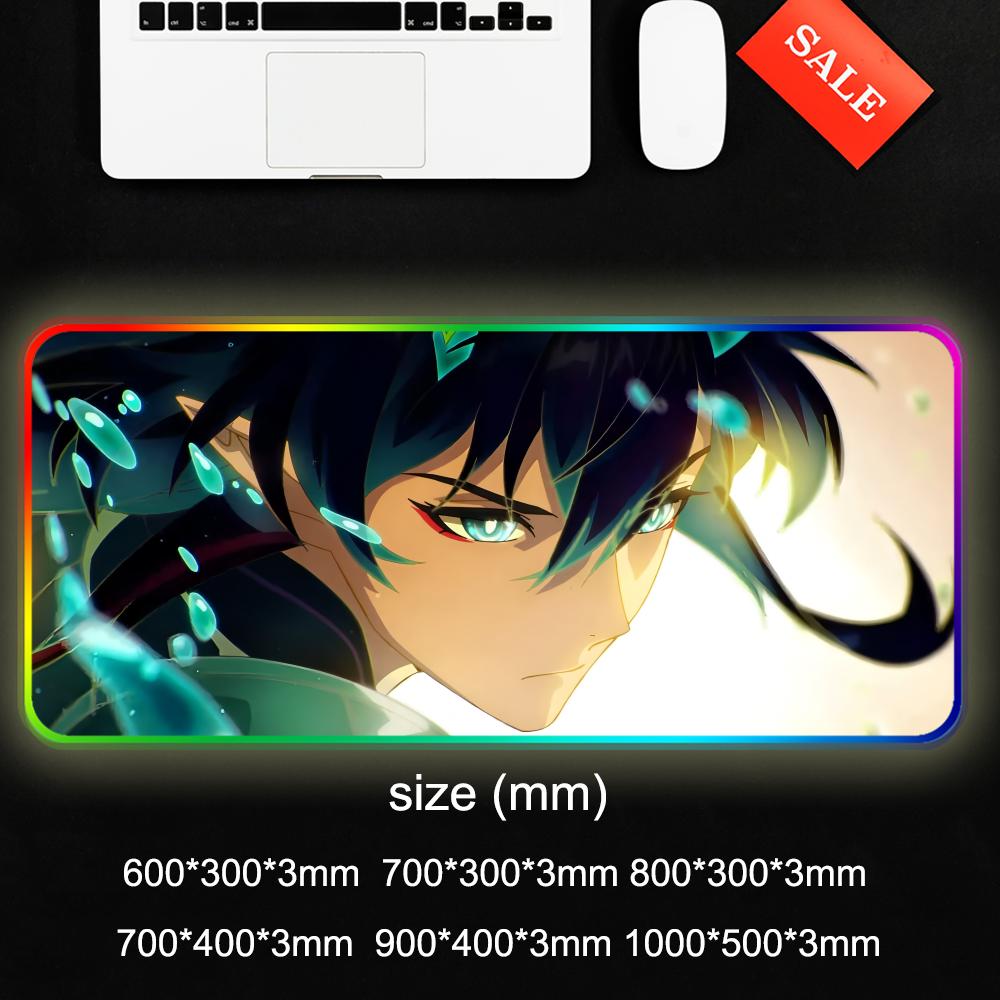 Dan heng Коврик для мыши RGB Игровой коврик для мыши Большой светодиодный коврик Настольный коврик для ПК Светящийся коврик для мыши Большие коврики для клавиатуры Ковер для стола с подсветкой