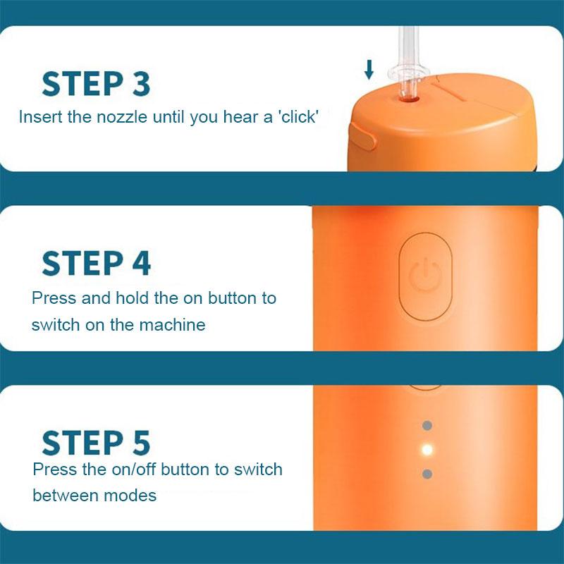 Water Flosser Cordless For Teeth With 4 Types Of Nozzles Mini Portable Oral Irrigator Teeth Cleaner Pick
