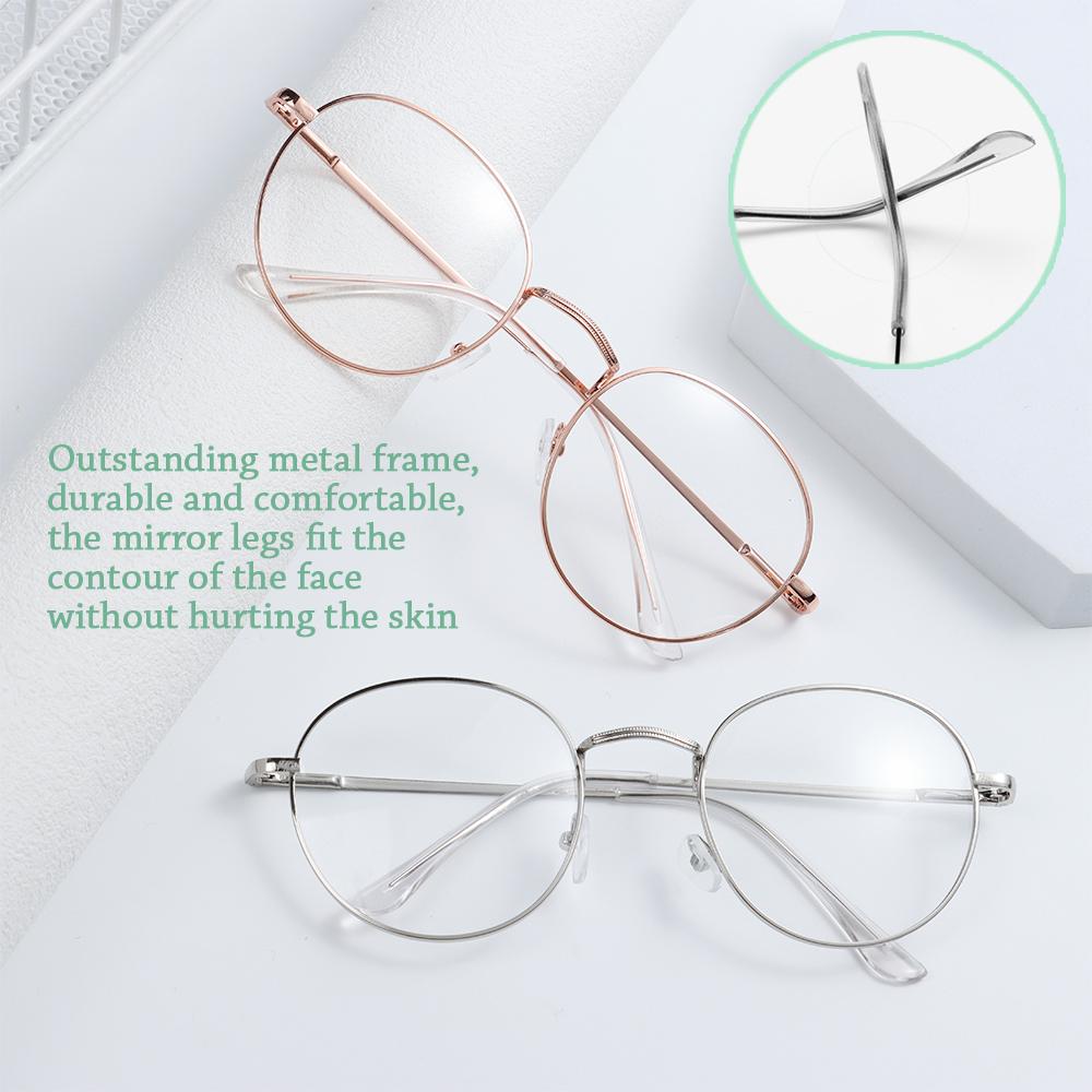 Vintage Metal Vision Care Portable Eyeglasses Frame Spectacles Optical Glasses Round Glasses