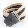Black Five-Star Canvas Belt Headhunting Black Eagle Men's Automatic Buckle Belt Woven Leisure Good Supply