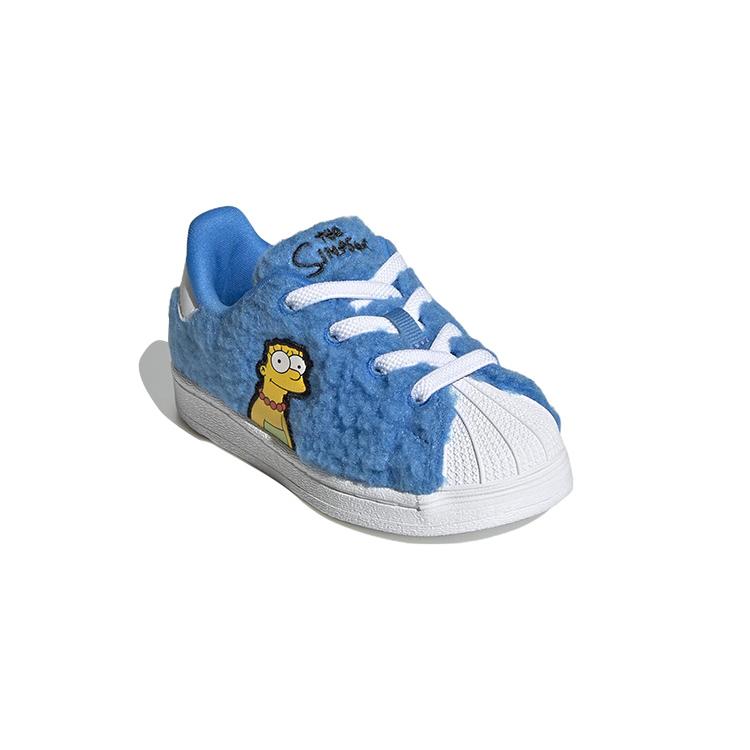 The Simpsons x Adidas Originals SUPERSTAR Низкие кроссовки для малышей, устойчивые к истиранию, синие, для младенцев и малышей GZ1772