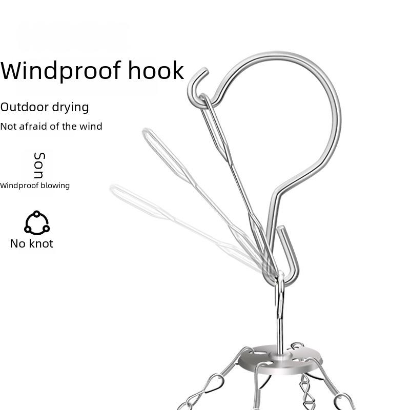 Сушильная стойка для носков Kaiwang из нержавеющей стали с несколькими зажимами и 20 колышками