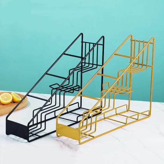 Стойка для хранения кофейного сиропа, 4 слоя, минималистичный черный металлический держатель для напитков, пива, вина, сиропа, бутылка-органайзер, подставка для дисплея, кофейный бар, кухонные аксессуары