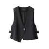 Fashionable Women's Short Suit Vest  Sleeveless Jacket with Camisole