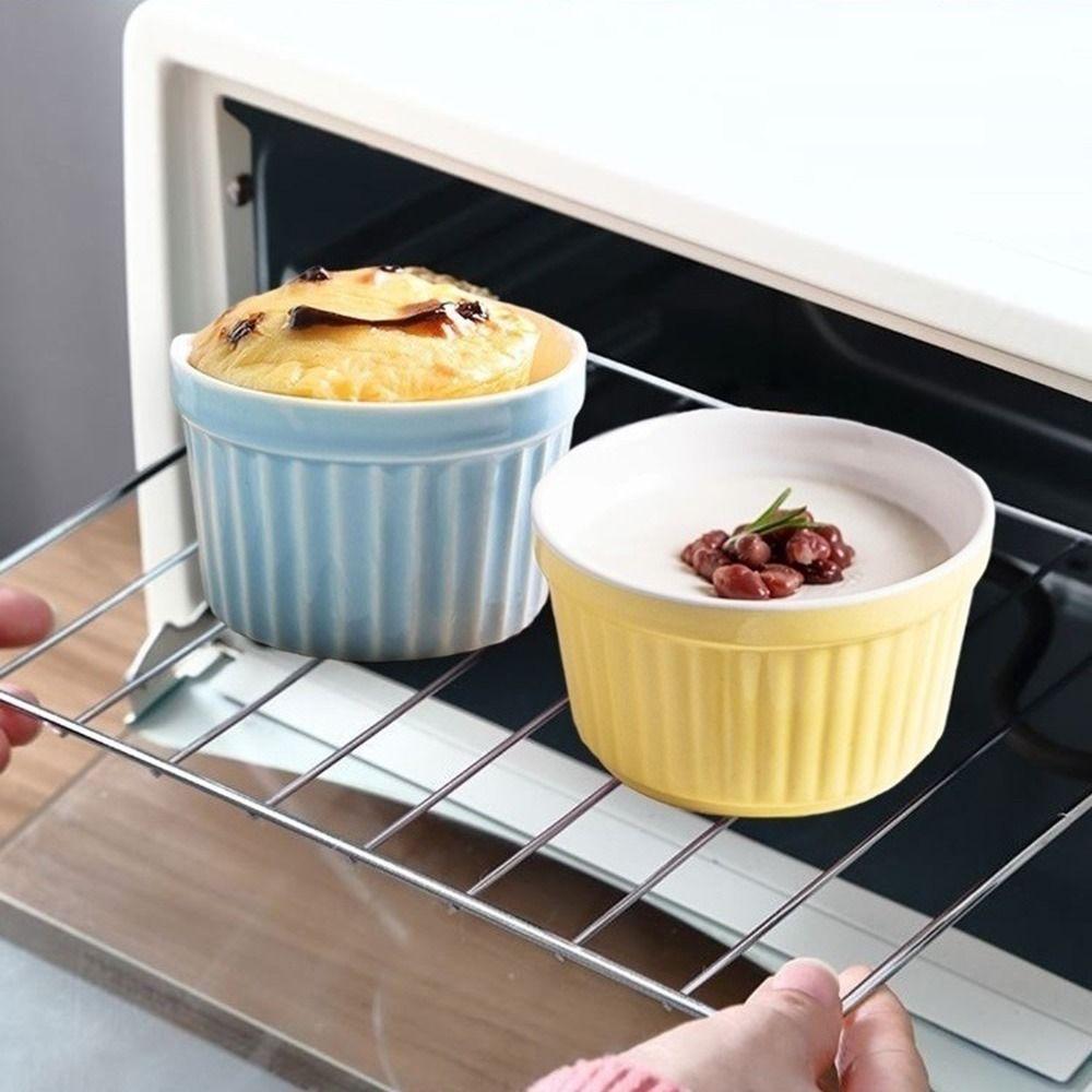 4Pcs Ceramic Ramekins for Baking Colorful Condiment Dish Creme Brulee Dishes Cooking