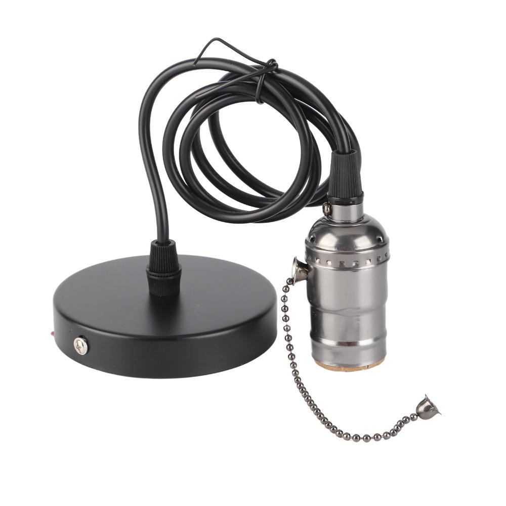Vintage With Pull Chain Switch Pendant Light Holder Ceiling Mounted E26 E27 Pendant Lamp Holder Hanging Pendant Light Kit Cafe