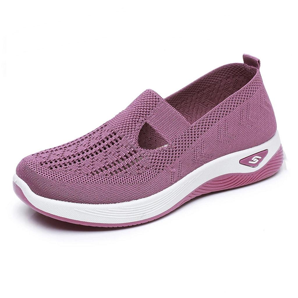 New Middle-aged and Elderly Mother Shoes Spring Versatile Comfortable Soft-soled Walking Shoes Popular One-pedal Casual Shoes Women