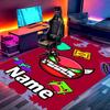 Custom Name Personalized Geometry Dash Print Carpet, Versatile Home Decor Rug, for Playroom, Apartment, Balcony, Entryway, Hallway Gift