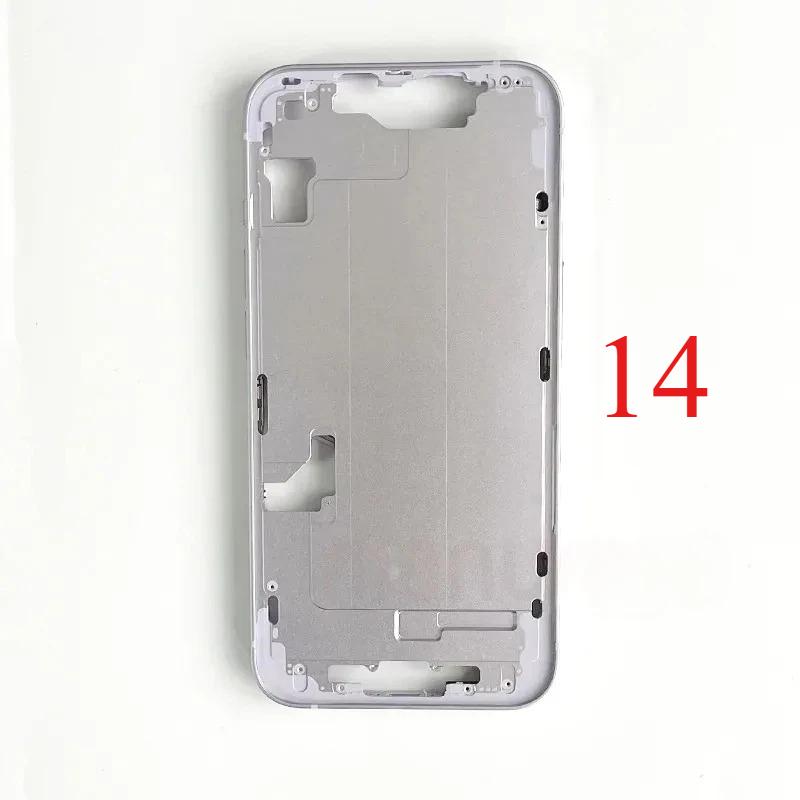 For iPhone 14 Middle Frame Bezel With Volume Power Flex Cable Side Button Chassis Repair Parts