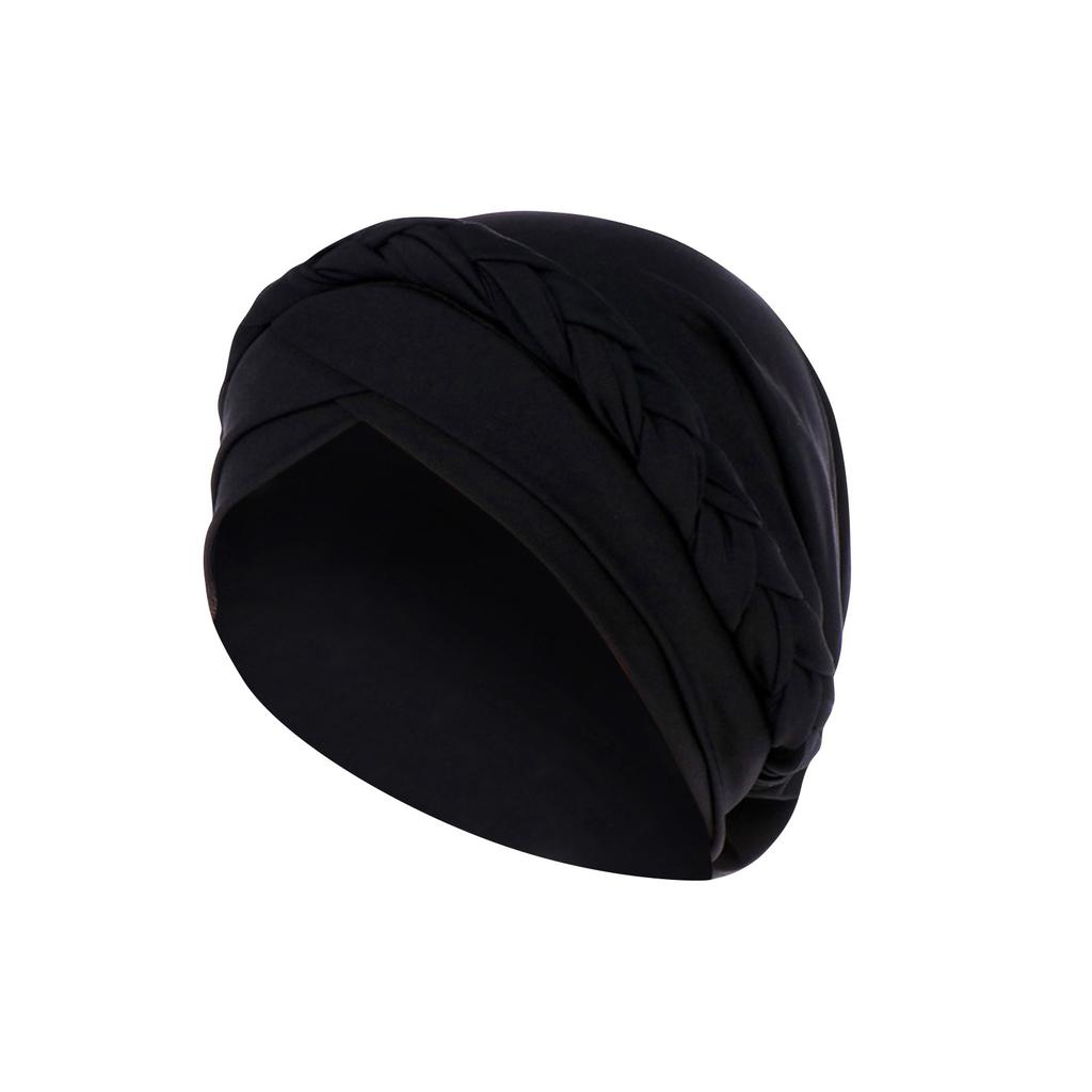 Monochrome Single Braid Headband Cap, Milk Silk Indian Headband Cap