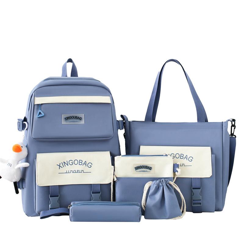 Студенческий школьный рюкзак с буквенным блоком, цветной женский рюкзак большой емкости, набор