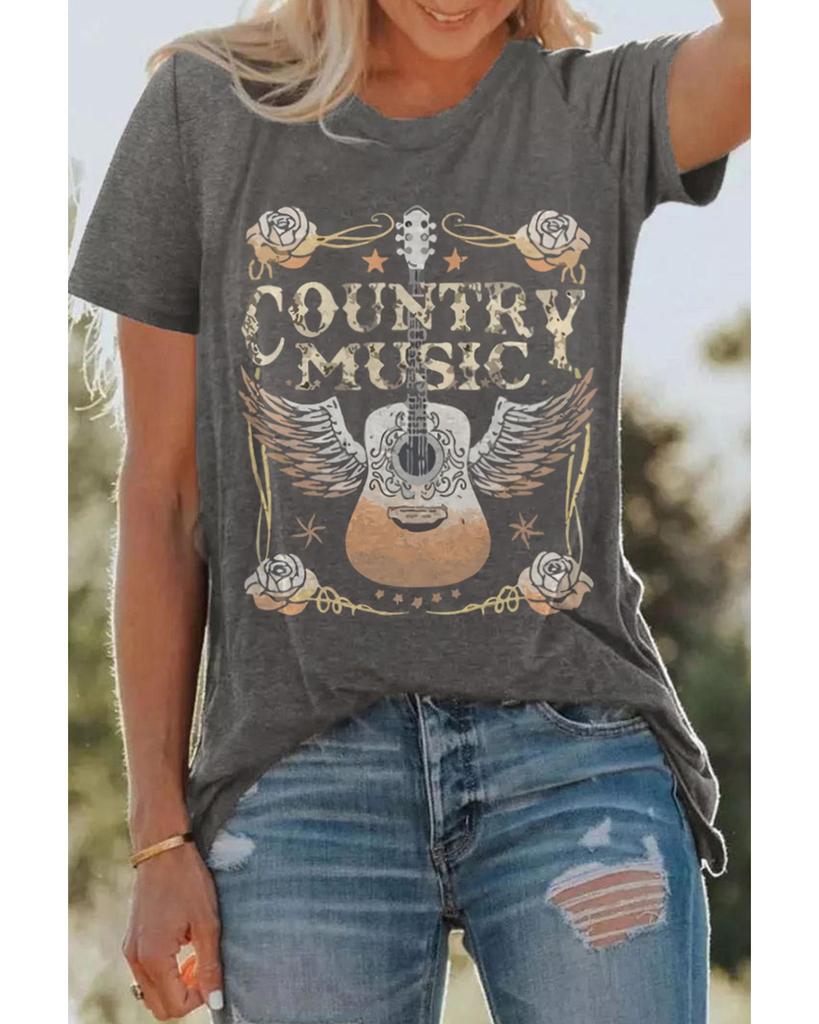 Azura Exchange Футболка с коротким рукавом и графическим принтом гитары