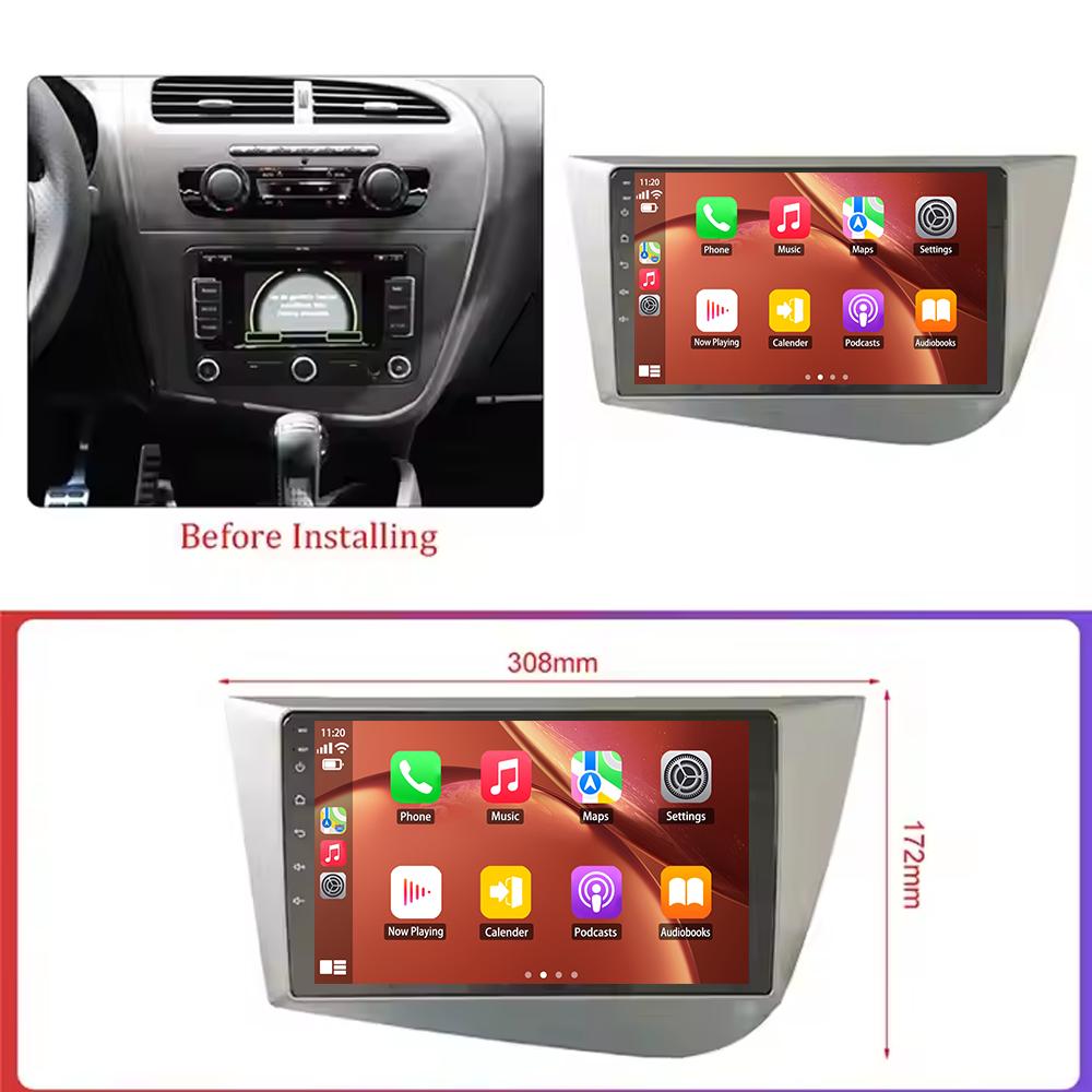 Car Radio For Seat Leon 2 MK2 Altea 2005 - 2012 Carplay Navigation GPS Android Auto Miltimedia Player Stereo Head WiFi 2din