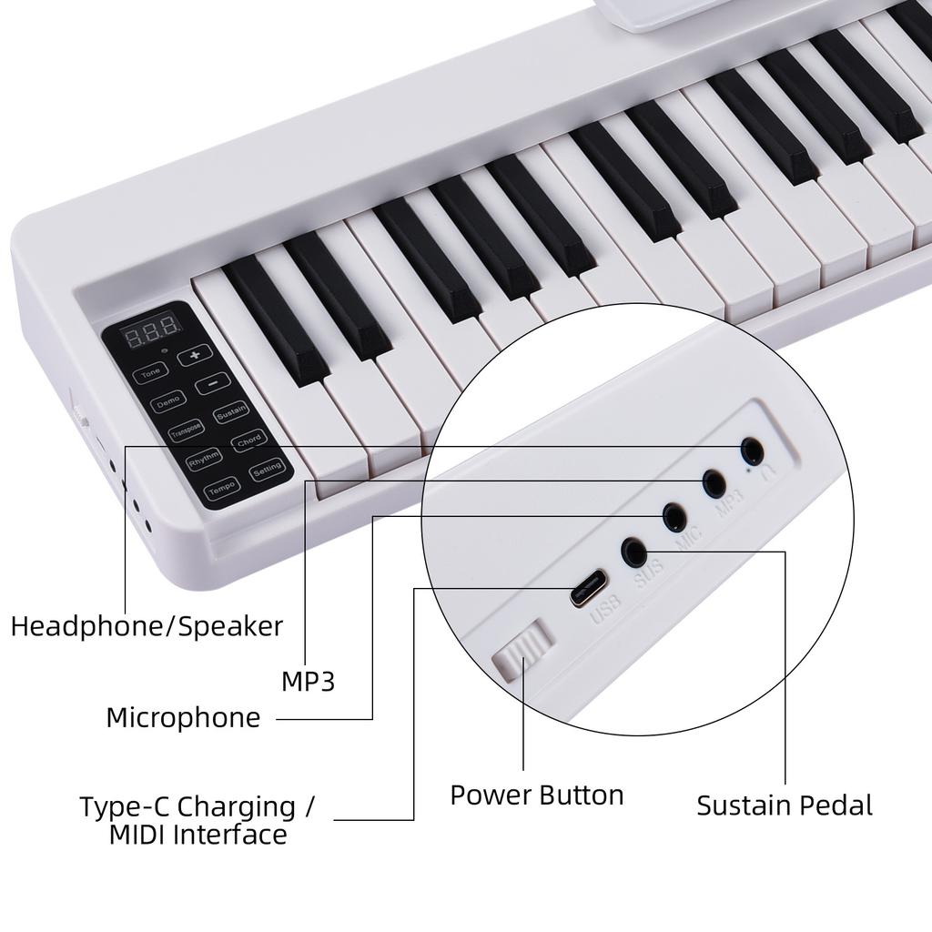 61-Key Foldable Electronic Piano Multifunctional Electronic Organ 61 Keys Sensitive Piano Keyboard