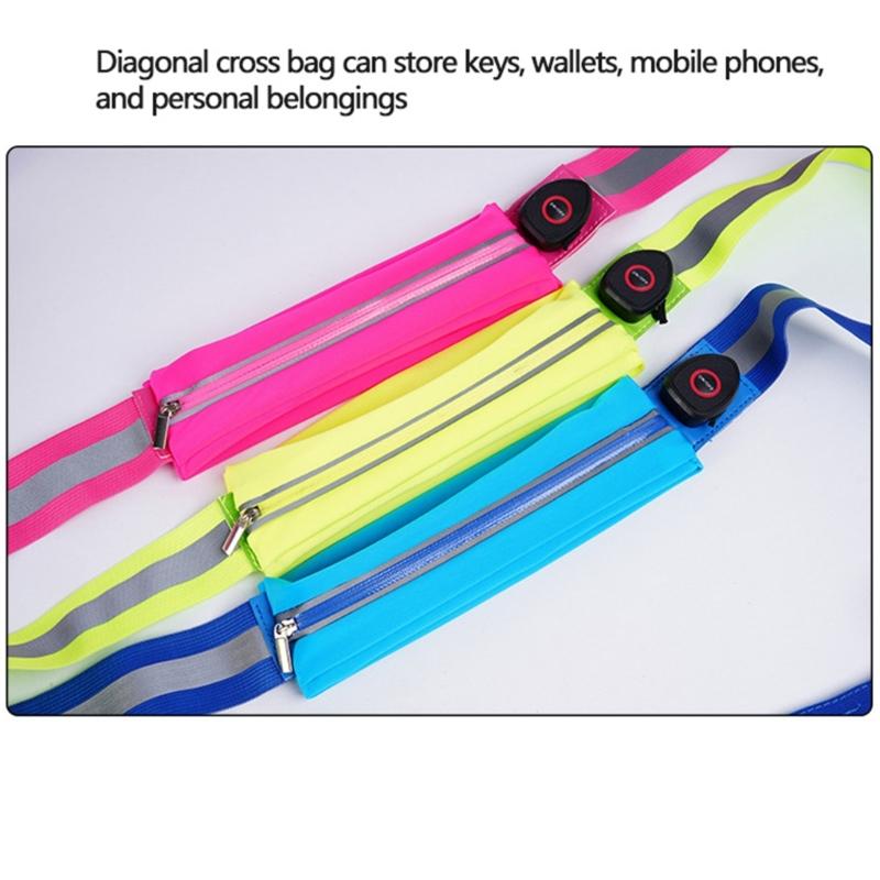 USB-перезаряжаемый светоотражающий пояс-лента с регулируемой длиной для бега