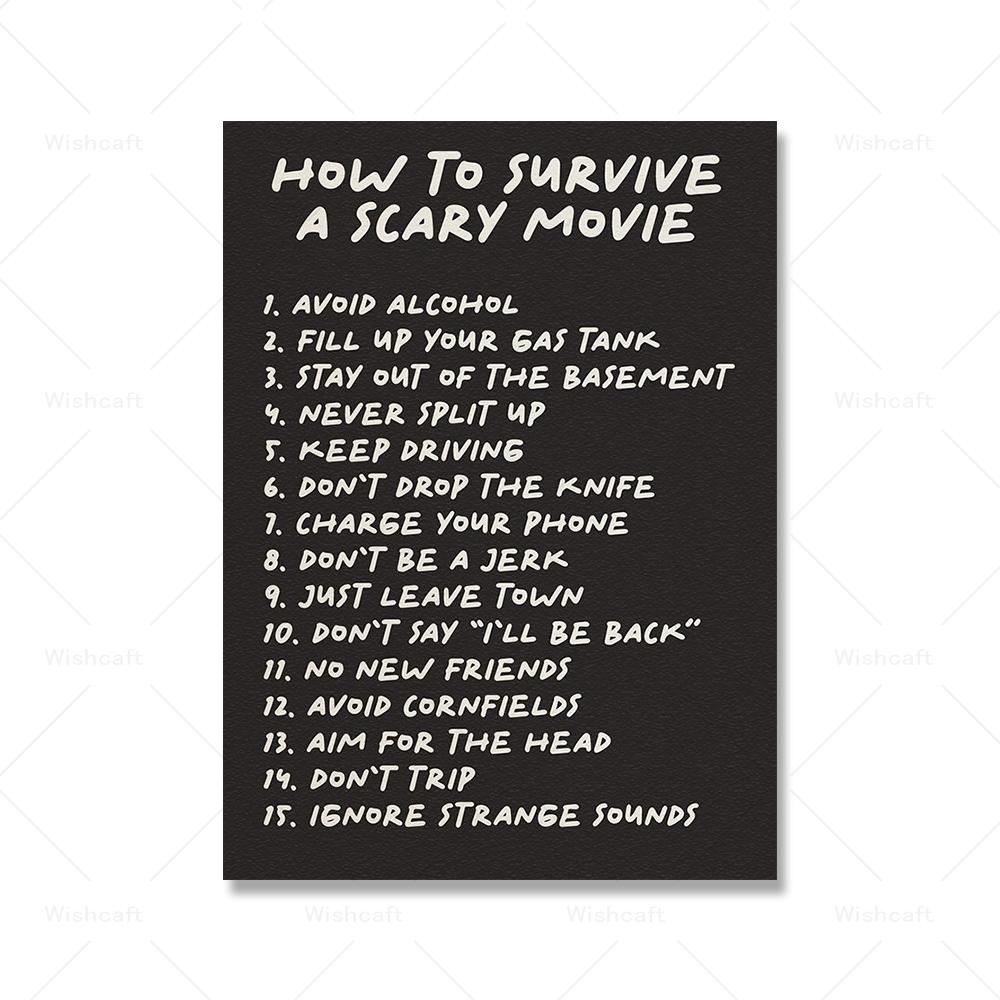 Halloween Spooky Witchy Skeleton Ghost Poster Prints Canvas Painting Cartoon Quote Wall Art Picture for Kids Room Home Decor