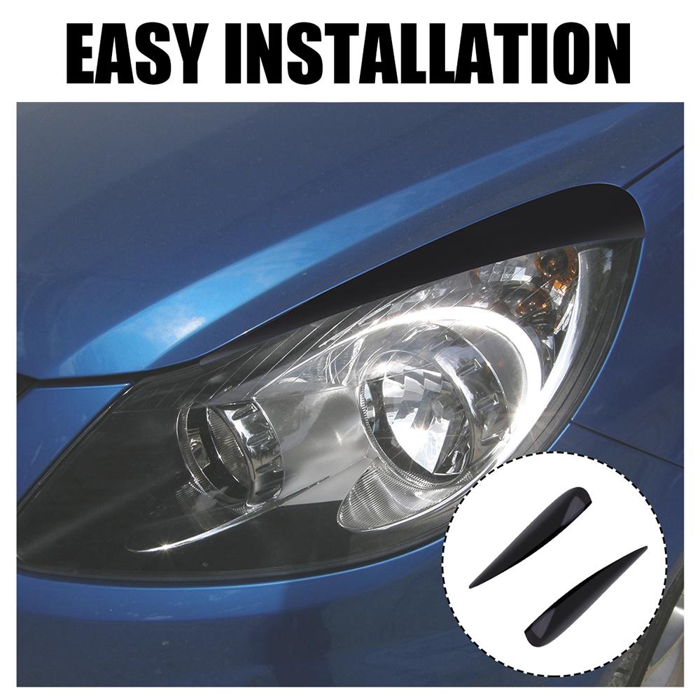 1 pair Headlamp Eyebrows Eyelids Spoilers For Vauxhall Corsa D 2006-2014