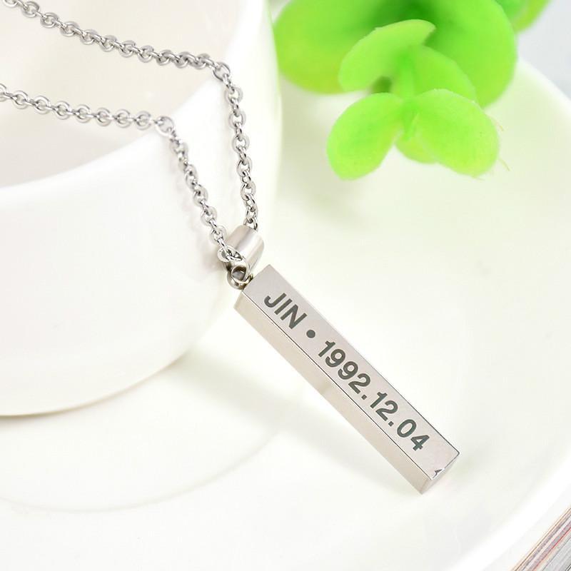 Bangtan Boys Themed Jewelry Stainless Steel Long Chain For Women And Teens