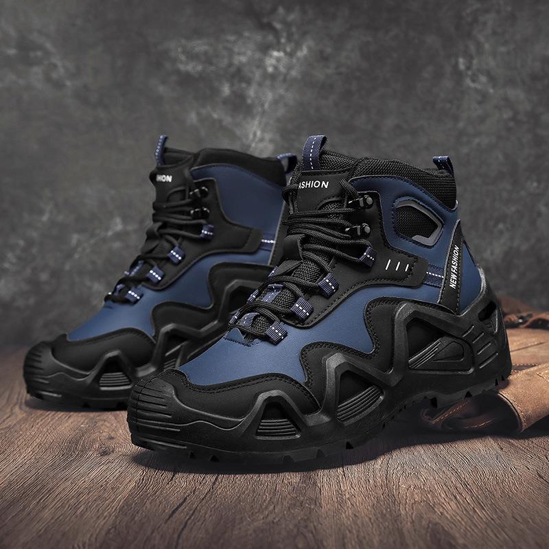 Большого размера уличная спортивная нескользящая обувь для путешествий износостойкая обувь для хайкинга мужская на толстой подошве средней высоты мужская обувь