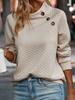 Женский пуловер с длинными рукавами, однотонный вязаный свитер, теплый топ