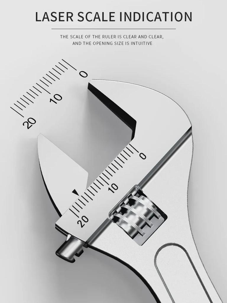 Метрический инструмент для авторемонта Хромированный Многофункциональный Регулируемый Гаечный ключ Стальной Ручной Быстрый 8-дюймовый Регулируемый Гаечный ключ Инструмент для ремонта