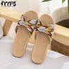 Women's Slippers Plus Size 36-45 Flat Sandals Lightweight Linen Casual Summer Slippers Women's Home Slippers