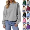 Women'S Loose Long Sleeve Sweatshirts Blouse Causal Fashion Solid Color Pullover Hooded Sweatshirts Top With Pocket