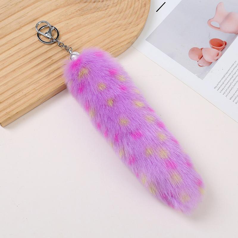Women Girls Simulated Fox Tail Pendant Multiple Colors Decorative Keychain Furry Artificial Fur Fashion Gift Accessories