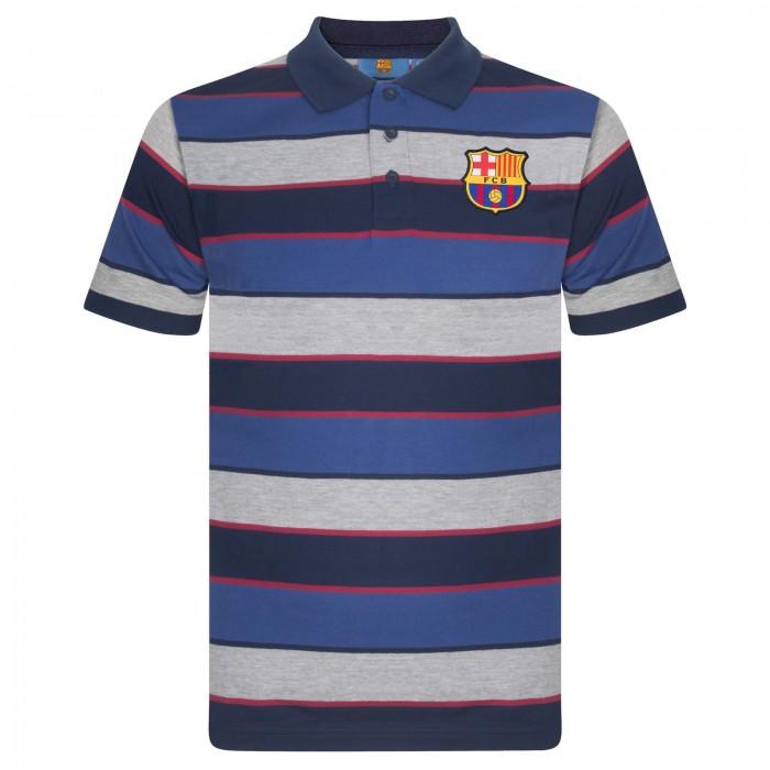 FC Barcelona Mens Striped Polo Shirt