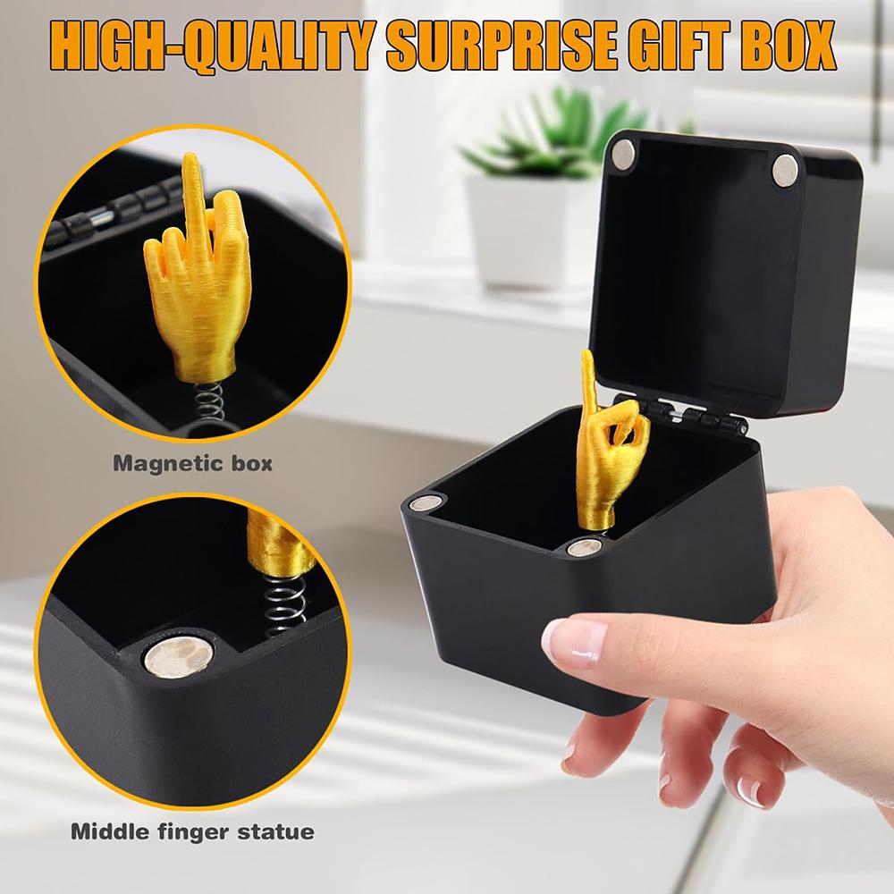 Средний палец-сюрприз в коробке для декора офисного стола, домашнего декора