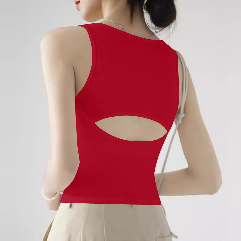 Ladies' Versatile And Sexy Camisole With Chest Cushion, Comfortable Inner Layer, Women's Top