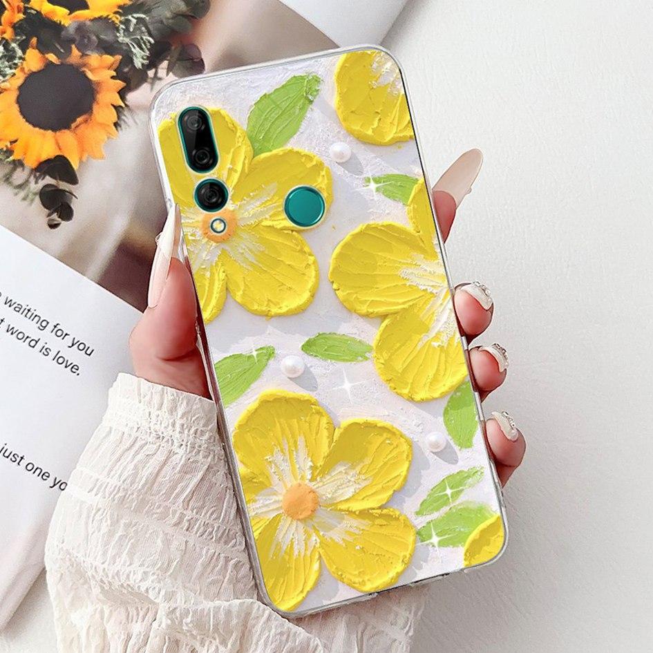 Чехол для Huawei Y9 Prime 2019 STK-L21 STK-L22 STK-LX3 Чехол Популярный Цветок Мягкий ТПУ Чехол для Телефона Для Huawei P Smart Z Y9 2019 Capa