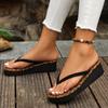 Верхняя одежда Толстый спуск с сандалиями Тапочки клипсы ноги открытые пальцы ног Повседневные большие размеры Шлепанцы женские