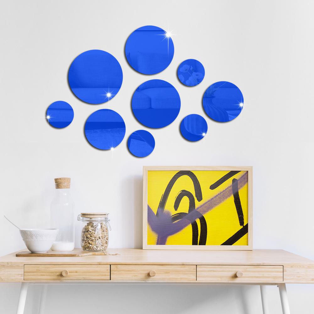 JM3246 3D круглые акриловые настенные зеркальные наклейки для декора гостиной и спальни