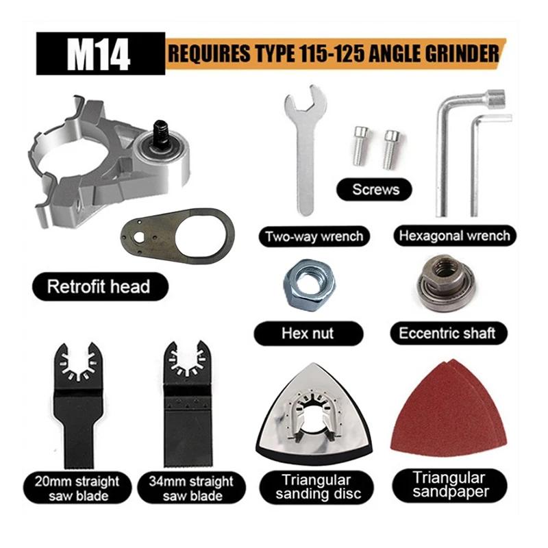 Переходник для головки угловой шлифовальной машины M10/M14 с мощным осциллирующим инструментом для аксессуаров для угловых шлифовальных машин типа 100 115 125