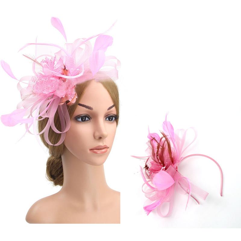 Large Wedding Feather Hair Fascinator On Headband Ladies Day Royal Ascot Races Aliceband Net