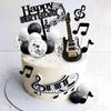Rock Music Cake Topper Guitar Cake Toppers Music Notes Balls Cake Decorations for Musician Birthday Party Rock Theme Party