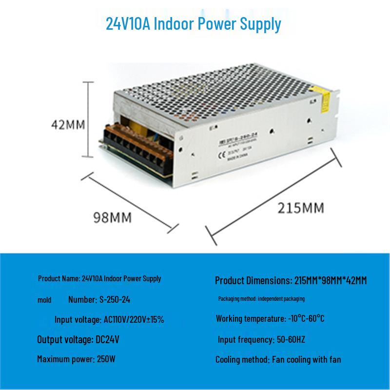 220V to 24V/12V/5V DC LED Power Supply Transformer for LED Strips, 2A/5A/10A/15A/20A