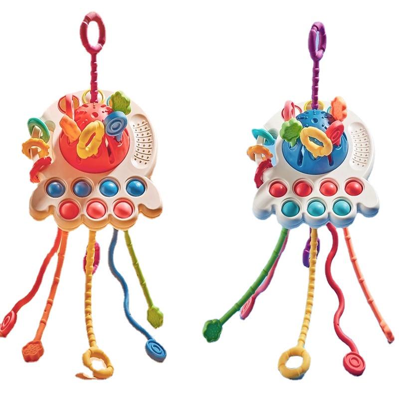 Монтессори Интерактивные развивающие детские сенсорные игрушки на веревке Маленькая силиконовая развивающая игрушка