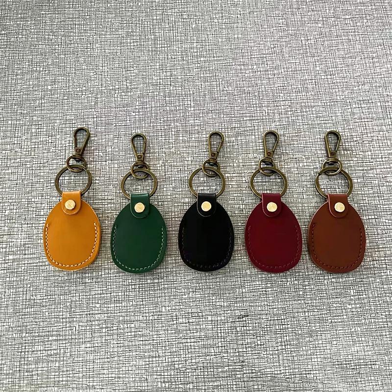Keyring For Protective Case Retro High Quality Leather Keychain For Anti-Lost Tracker Locator Device Accessories