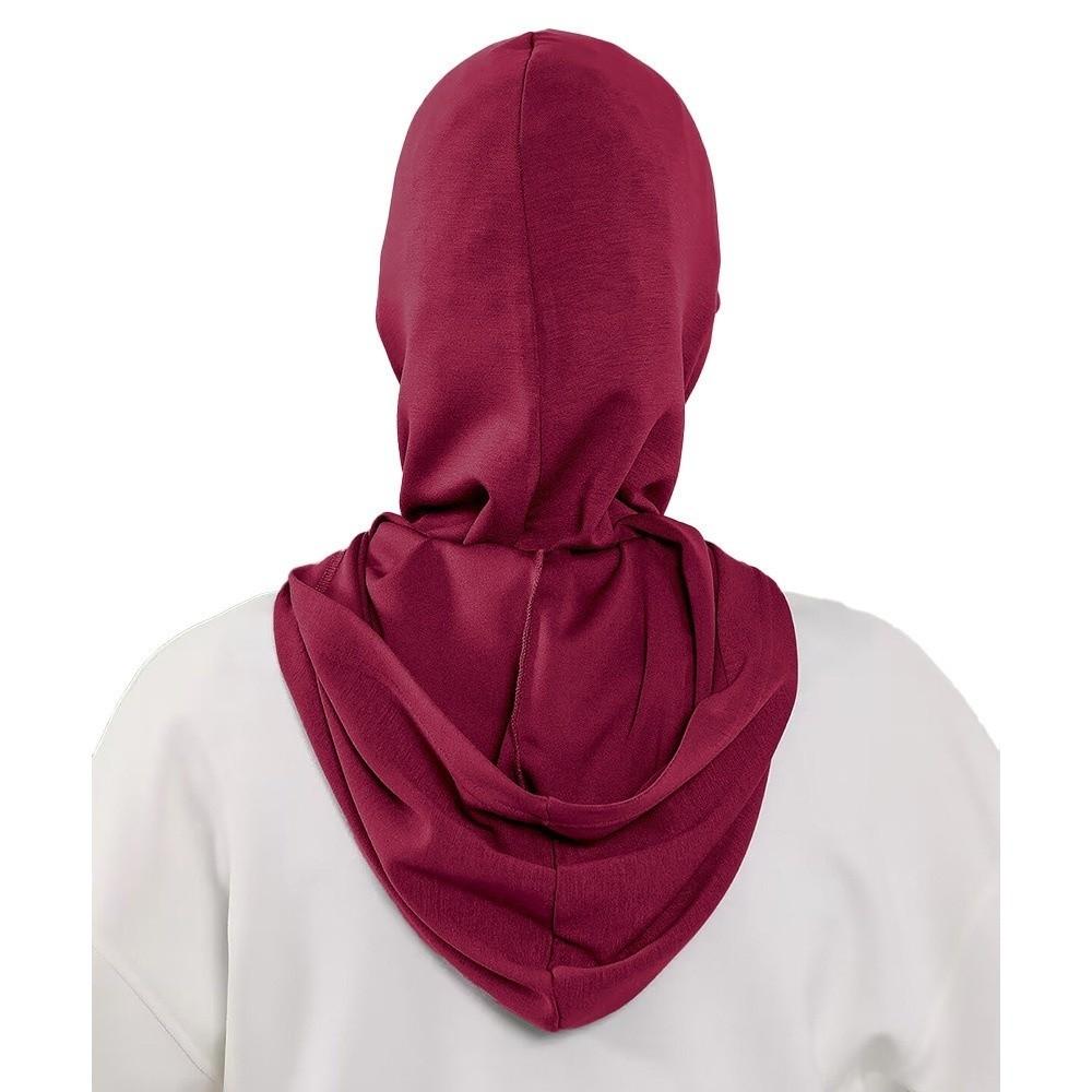 Wide Brim Sun Hat with Hood Solid Color Hijab Baseball Cap Classic Turban Cap Fishing