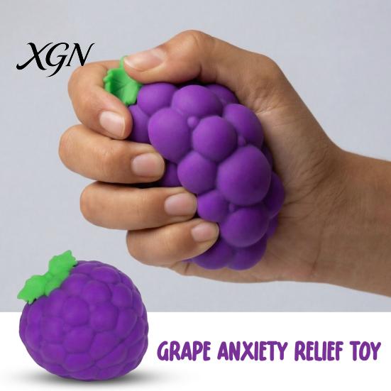 Adults Relaxation Toy Large Grape Stress Relief Toy, Slow Rebound Fake Purple Squeeze Anxiety Hand Ball Fidget for Kids