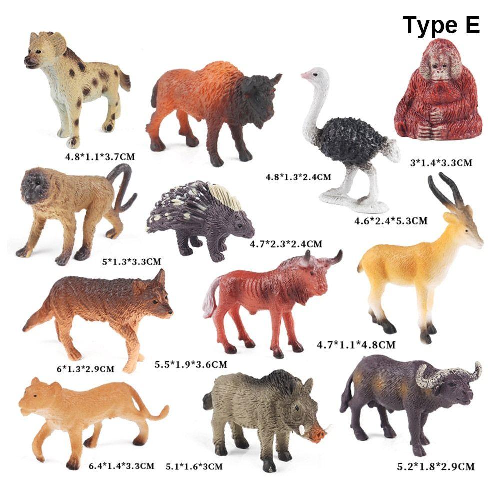 12pcs Mini Insects Simulation Ocean Animal Figurine Dog Cat Wild Animal Model Kids Toys