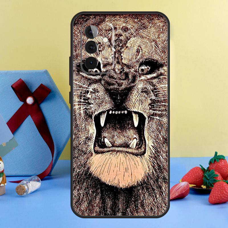 Чехол «Свирепый Лев» для Samsung Galaxy A13 A33 A53 A16 A17 A54 A34 A14 A15 A35 A55 A52 A12 A32 A26 A36 A56