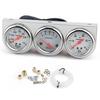 Universal Car 2'' 52mm Chrome Volt Water Temp Gauge Oil Pressure Gauge Triple 3 Gauge Set Ga