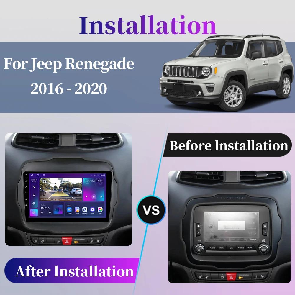 For Jeep Renegade 2016 - 2020 Car Radio Android Multimedia Player Navigation GPS Carplay Screen Auto Stereo Intelligent System