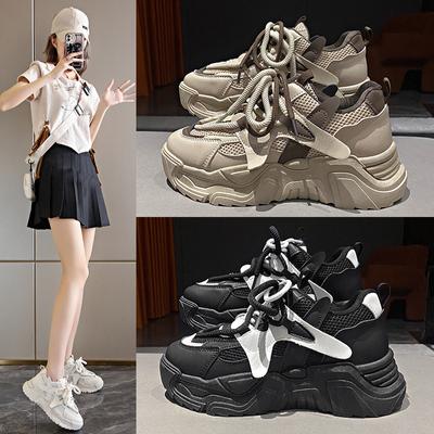 Весенние новые студенческие интернет-знаменитости, увеличивающие рост, универсальные туфли на толстой подошве, повседневная обувь