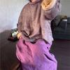 Johnature Женские Винтажные Весенние Юбки Эластичная Талия Однотонный Пояс Карманы Женские Юбки А-силуэта