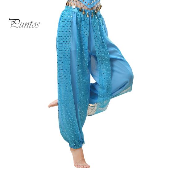 Женские брюки для выступлений, эластичные брюки с высокой талией, однотонные шаровары с блестками, декор для народных танцев, костюм для танца живота для взрослых, брюки