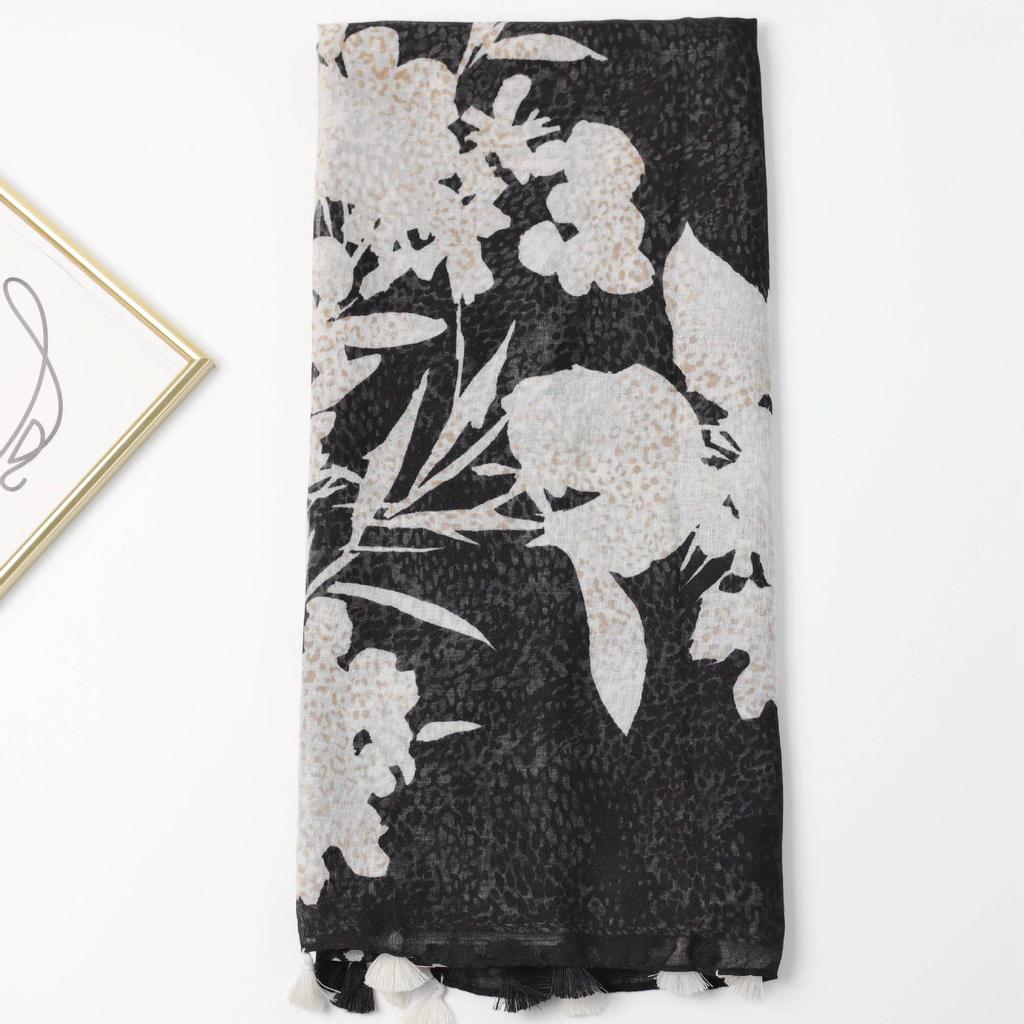 2024 Весна и Осень Зима Новый Хлопок И Конопля Длинный Тонкий Шарф Путешествия Универсальный Солнцезащитный Теплый Шаль Для Женщин